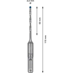 Bosch EXPERT SDS plus-7X Hammerbohrer, 3,5x50x115mm, für Bohrhämmer Nr. 2608900055