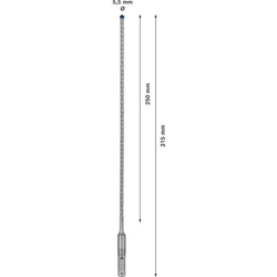 Bosch EXPERT SDS plus-7X Hammerbohrer, 5,5x250x315mm, für Bohrhämmer Nr. 2608900069