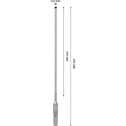 Bosch EXPERT SDS plus-7X Hammerbohrer, 5x200x265mm, für Bohrhämmer Nr. 2608900062