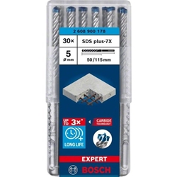 Bosch EXPERT SDS plus-7X Hammerbohrer, 5x50x115mm, 30-tlg., für Bohrhämmer Nr. 2608900178