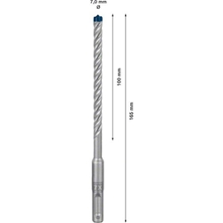 Bosch EXPERT SDS plus-7X Hammerbohrer, 7x100x165mm, für Bohrhämmer Nr. 2608900084