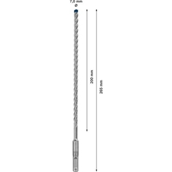 Bosch EXPERT SDS plus-7X Hammerbohrer, 7x200x265mm, für Bohrhämmer Nr. 2608900086