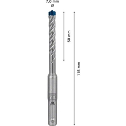 Bosch EXPERT SDS plus-7X Hammerbohrer, 7x50x115mm, für Bohrhämmer Nr. 2608900083