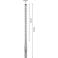 Bosch EXPERT SDS plus-7X Hammerbohrer, 9x150x215mm, für Bohrhämmer Nr. 2608900095