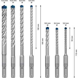 Bosch EXPERT SDS plus-7X Hammerbohrer-Set, 5/6/6/8/8/10/12mm, 7-tlg., für Bohrhämmer Nr. 2608900195