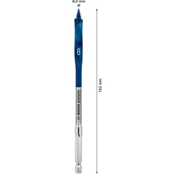Bosch EXPERT SelfCut Speed Flachfräsbohrer, 8x152mm, für Bohrmaschinen Nr. 2608900310