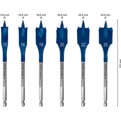 Bosch EXPERT SelfCut Speed Flachfräsbohrer-Set, 13/16/19/20/22/25mm, 6-tlg. Nr. 2608900333
