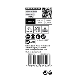 Bosch EXPERT Thin Tough Metal S 922 EHM Säbelsägeblatt, 10 Stück, für Säbelsägen Nr. 2608900362