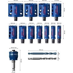 Bosch EXPERT Tough Material Lochsäge-Set, 20/22/25/32/35/40/44/51/60/68/76mm, 14-tlg. Nr. 2608900448
