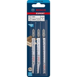 Bosch EXPERT Wood 2-side clean Stichsägeblatt-Set, 3-tlg., T308B/BO, für Stichsägen Nr. 2608900559