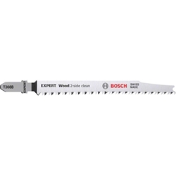 Bosch EXPERT Wood 2-side clean T 308 B Stichsägeblatt, 3 Stück, für Stichsägen Nr. 2608900550