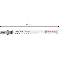 Bosch EXPERT Wood 2-side clean T 308 BO Stichsägeblatt, 25 Stück, für Stichsägen Nr. 2608900556
