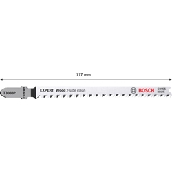 Bosch EXPERT Wood 2-side clean T 308 BP Stichsägeblatt, 5 Stück, für Stichsägen Nr. 2608900558