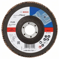 Bosch Fächerschleifscheibe X431 Standard for Metal, gerade, 125mm, 120, Glasgewebe Nr. 2608603719
