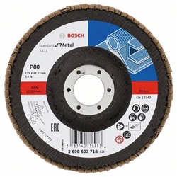Bosch Fächerschleifscheibe X431 Standard for Metal, gerade, 125mm, 80, Glasgewebe Nr. 2608603718