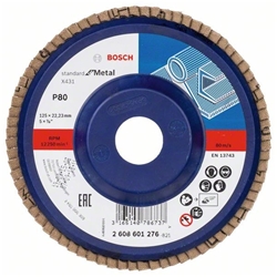 Bosch Fächerschleifscheibe X431 Standard for Metal, gerade, 125mm, 80, Kunststoff Nr. 2608601276