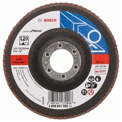 Bosch Fächerschleifscheibe X551 EXPERT for Metal, gerade, 115mm, 120, Glasgewebe Nr. 2608607352