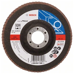 Bosch Fächerschleifscheibe X551 EXPERT for Metal, gerade, 125mm, 120, Glasgewebe Nr. 2608607356