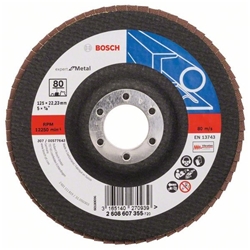 Bosch Fächerschleifscheibe X551 EXPERT for Metal, gerade, 125mm, 80, Glasgewebe Nr. 2608607355