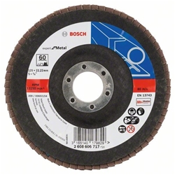 Bosch Fächerschleifscheibe X551 EXPERT for Metal, gewinkelt, 125mm, 60, Glasgewebe Nr. 2608606717