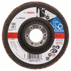 Bosch Fächerschleifscheibe X571 Best for Metal, gerade, 115mm, 120, Glasgewebe Nr. 2608607325