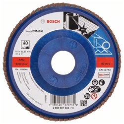 Bosch Fächerschleifscheibe X571 Best for Metal, gerade, 115mm, 40, Kunststoff Nr. 2608607334