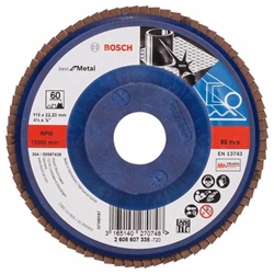 Bosch Fächerschleifscheibe X571 Best for Metal, gerade, 115mm, 60, Kunststoff Nr. 2608607335