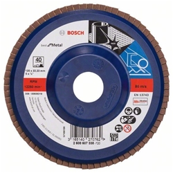 Bosch Fächerschleifscheibe X571 Best for Metal, gerade, 125mm, 40, Kunststoff Nr. 2608607338