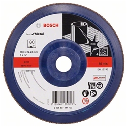 Bosch Fächerschleifscheibe X571 Best for Metal, gerade, 180mm, 80, Kunststoff Nr. 2608607344