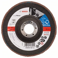 Bosch Fächerschleifscheibe X571 Best for Metal, gewinkelt, 125mm, 120, Glasgewebe Nr. 2608607320