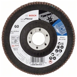 Bosch Fächerschleifscheibe X571 Best for Metal, gewinkelt, 125mm, 60, Glasgewebe Nr. 2608606923