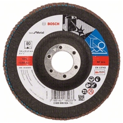 Bosch Fächerschleifscheibe X571 Best for Metal, gewinkelt, 125mm, 80, Glasgewebe Nr. 2608606924