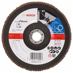 Bosch Fächerschleifscheibe X571 Best for Metal, gewinkelt, 180mm, 40, Glasgewebe Nr. 2608606737