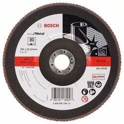 Bosch Fächerschleifscheibe X571 Best for Metal, gewinkelt, 180mm, 80, Glasgewebe Nr. 2608606739