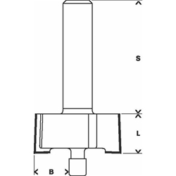Bosch Falzfräser, 1/4-Zoll, D1 25,4mm, L 12,7mm, G 54mm Nr. 2608628417