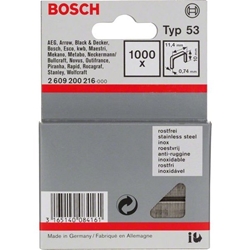 Bosch Feindrahtklammer Typ 53, 11,4x0,74x10mm, 1000er-Pack, rostfrei Nr. 2609200216