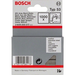 Bosch Feindrahtklammer Typ 53, 11,4x0,74x14mm, 1000er-Pack, rostfrei Nr. 2609200217