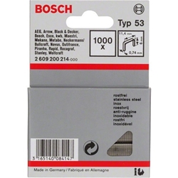 Bosch Feindrahtklammer Typ 53, 11,4x0,74x6mm, 1000er-Pack, rostfrei Nr. 2609200214