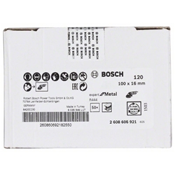 Bosch Fiberschleifscheibe R444 EXPERT for Metal, Korund, 100mm, 16mm, 120 Nr. 2608606921