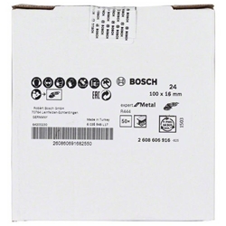 Bosch Fiberschleifscheibe R444 EXPERT for Metal, Korund, 100mm, 16mm, 24 Nr. 2608606916