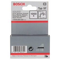 Bosch Flachdrahtklammer Typ 57, 10,6x1,25x12mm, 1000er-Pack Nr. 2609200232