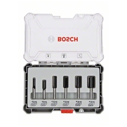 Bosch Fräser-Set, 6-tlg. Nutfräser-Set, 6-mm-Schaft, für Handfräsen Nr. 2607017465