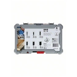 Bosch Fräser-Set, 6-tlg. Nutfräser-Set, 6-mm-Schaft, für Handfräsen Nr. 2607017465