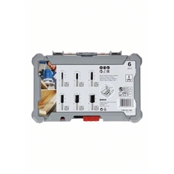 Bosch Fräser-Set, 6-tlg. Nutfräser-Set, 8-mm-Schaft, für Handfräsen Nr. 2607017466