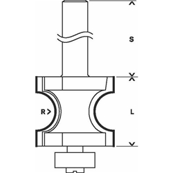 Bosch Halbstabfräser, 8mm, R1 6mm, L 19mm, G 63mm Nr. 2608628360