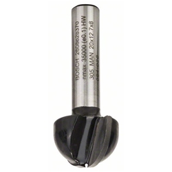 Bosch Hohlkehlfräser, 8mm, R1 10mm, D 20mm, L 12,4mm, G 46mm Nr. 2608628370