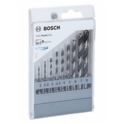Bosch HSS PointTeQ Sechskantbohrer-Set, 9-tlg., 2-8mm Nr. 2607002826