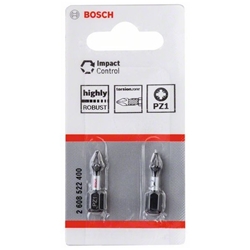 Bosch Impact Control Schrauberbit, 25mm, 2xPZ1, für Schraubendreher Nr. 2608522400