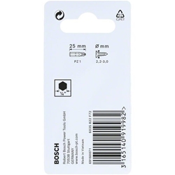 Bosch Impact Control Schrauberbit, 25mm, 2xPZ1, für Schraubendreher Nr. 2608522400