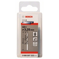 Bosch Karosseriebohrer HSS-R, DIN 1897, 3,25x18x49mm, 10er-Pack Nr. 2608597222